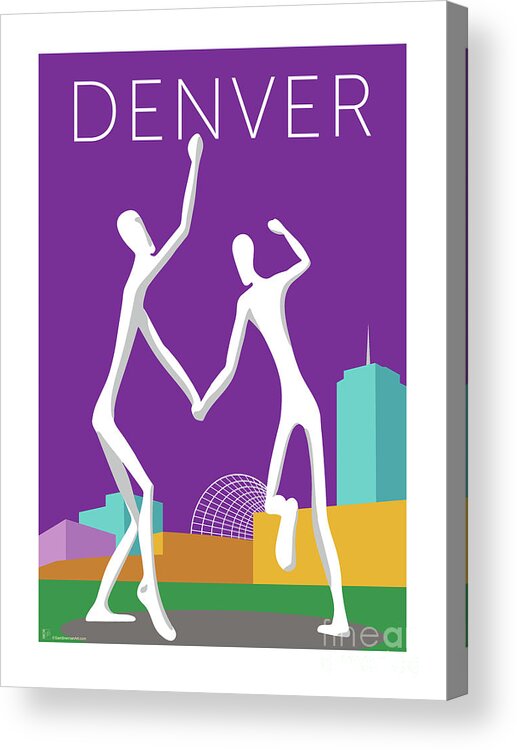 Denver Acrylic Print featuring the digital art DENVER Dancers/Purple by Sam Brennan