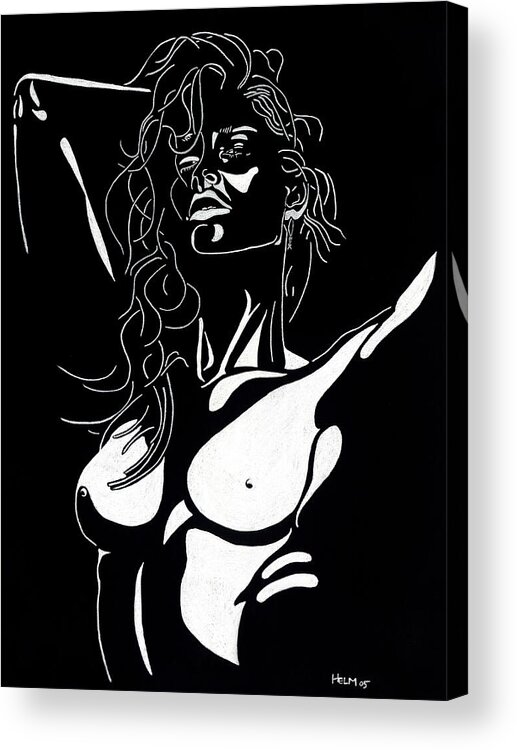  Sex Photographs Acrylic Print featuring the drawing Desire by Mayhem Mediums