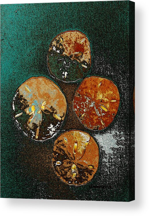Abstract Acrylic Print featuring the mixed media Dollars in the Sand by Lenore Senior