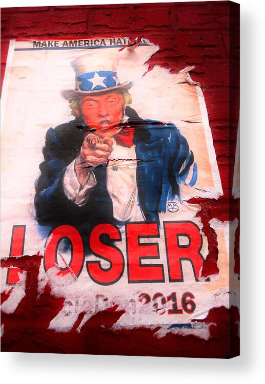 Donald Trump Acrylic Print featuring the photograph Donald Trump Loser or Winner by Funkpix Photo Hunter