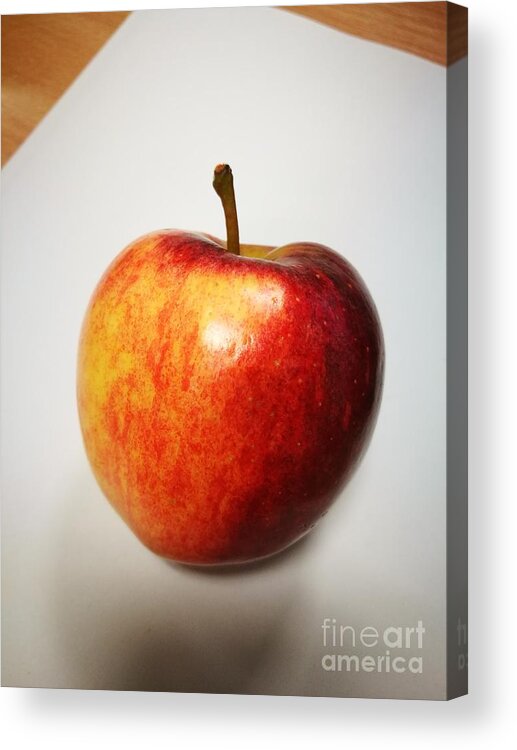 Still Life Acrylic Print featuring the photograph Draw me an apple by Jarek Filipowicz