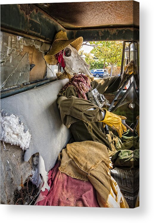 Scarecrow Acrylic Print featuring the photograph Dying For The Shot by Caitlyn Grasso
