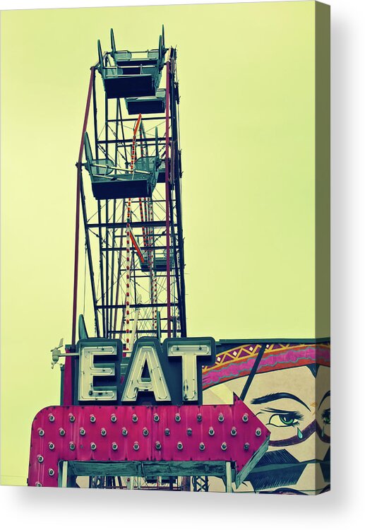 Eat Acrylic Print featuring the photograph Eat Sign by Tony Grider