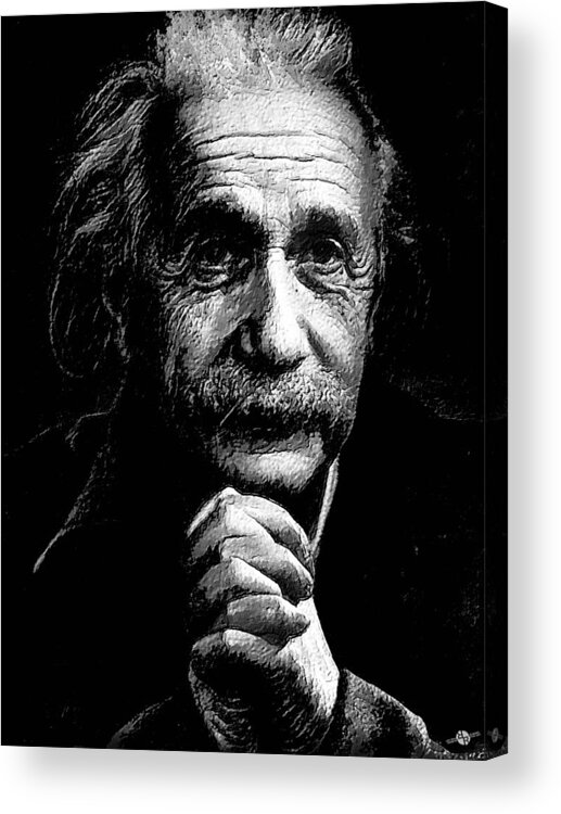 Albert Einstein Acrylic Print featuring the painting Einstein by Tony Rubino