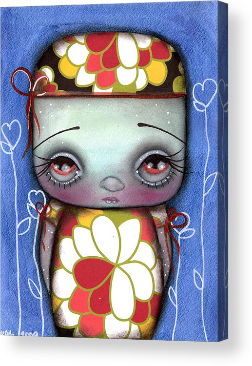 Abril Andrade Elf Acrylic Print featuring the painting Elf Girl by Abril Andrade