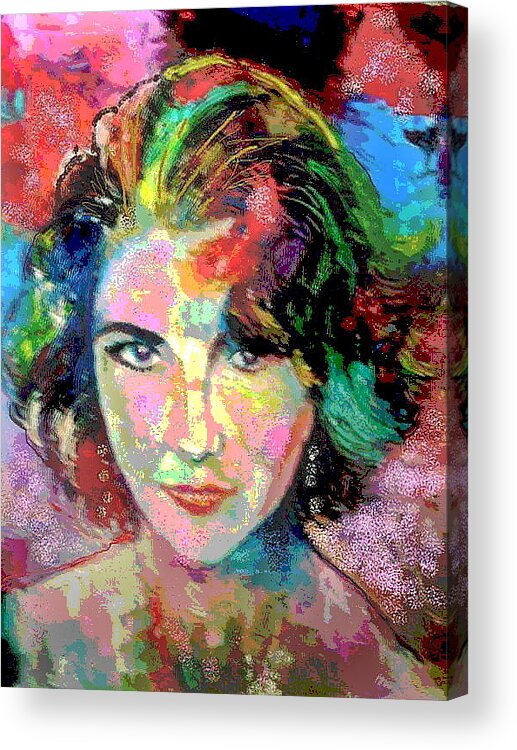 Oil Painting Acrylic Print featuring the painting Elizabeth Taylor by Leland Castro