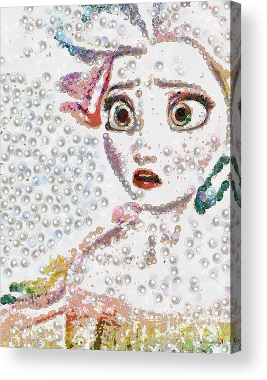 Elsa Art Pearlesqued In Fragments Acrylic Print featuring the painting Elsa Art Pearlesqued In Fragments by Catherine Lott