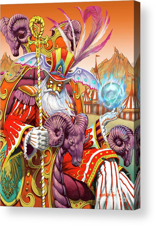Emperor Acrylic Print featuring the digital art Emperor 78 Tarot Carnival card by Stanley Morrison