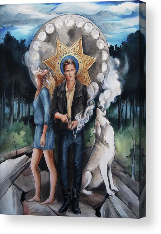 Wolves Acrylic Print featuring the painting Emporia PA by Jacqueline Hudson