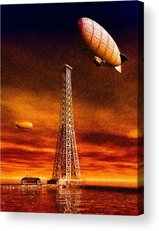 Airship Acrylic Print featuring the digital art End of the road by Bob Orsillo