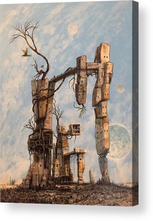 Surreal Acrylic Print featuring the painting Failed Colony by William Stoneham