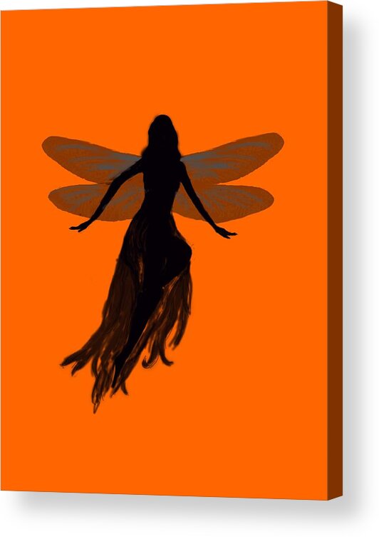 Fairy Acrylic Print featuring the painting Fairy Silhouette by Tom Conway