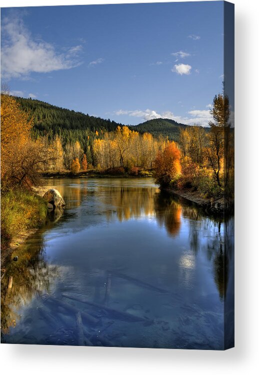 Hdr Acrylic Print featuring the photograph Fall at Blackbird Island by Brad Granger