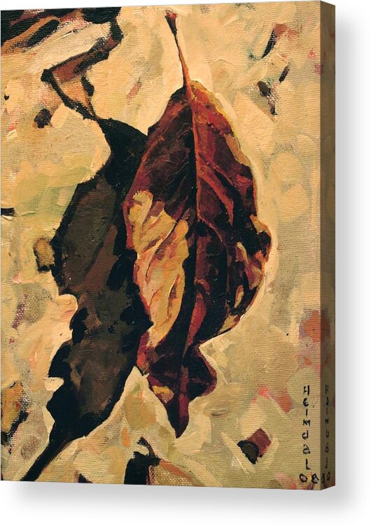 Canadian Acrylic Print featuring the painting Fallen Leaf by Tim Heimdal