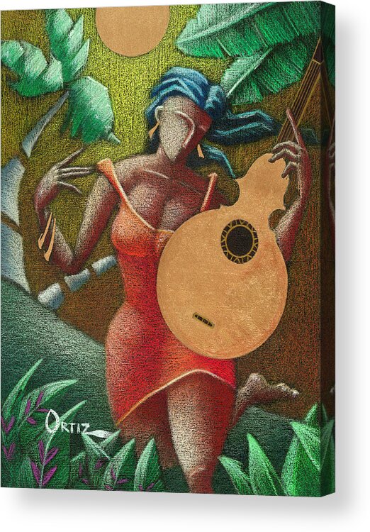 Puerto Rico Acrylic Print featuring the painting Fantasia Boricua by Oscar Ortiz