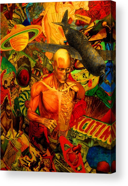  Acrylic Print featuring the painting Figure With Plane by Steve Fields