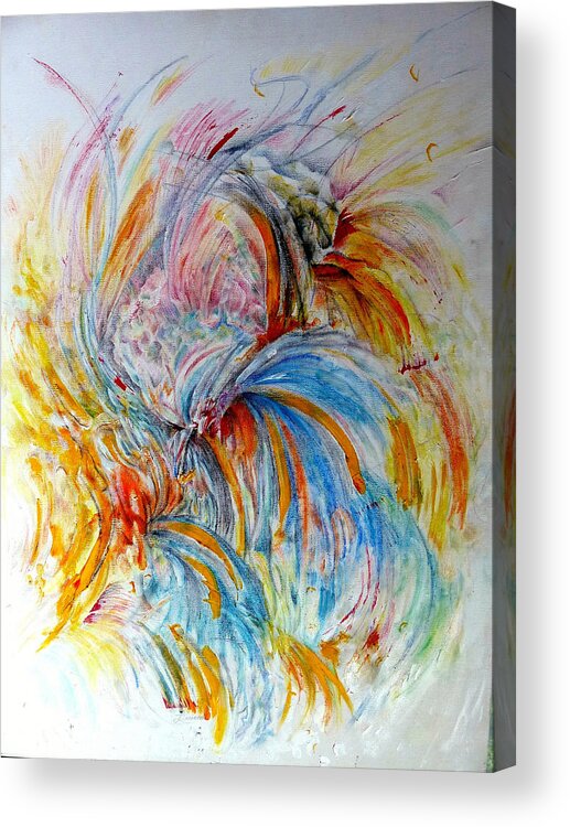 Abstract Acrylic Print featuring the painting Fingerpainting by Rosanne Licciardi