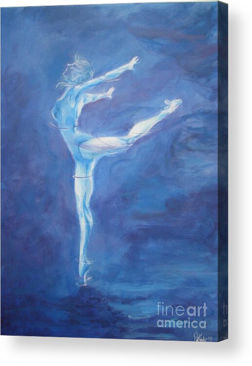 Dancer; Ballet Acrylic Print featuring the painting Flight by Patricia Kanzler