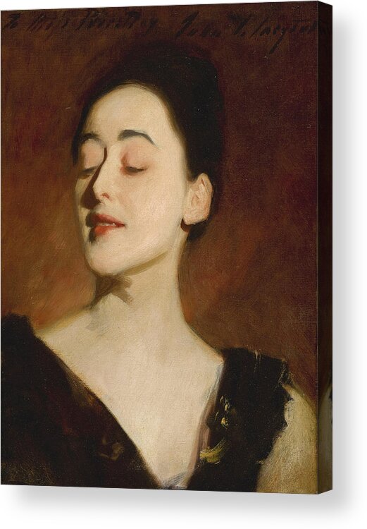 John Singer Sargent Acrylic Print featuring the painting Flora Priestley. Lamplight Study by John Singer Sargent