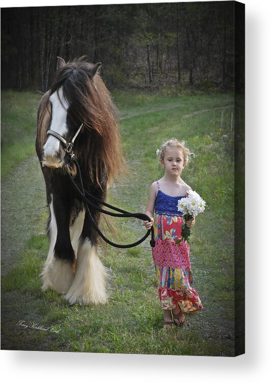 Children Acrylic Print featuring the photograph Flowers For Momma by Terry Kirkland Cook