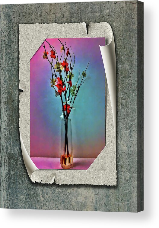 Vase Acrylic Print featuring the photograph Flowers in a Vase by Reynaldo Williams