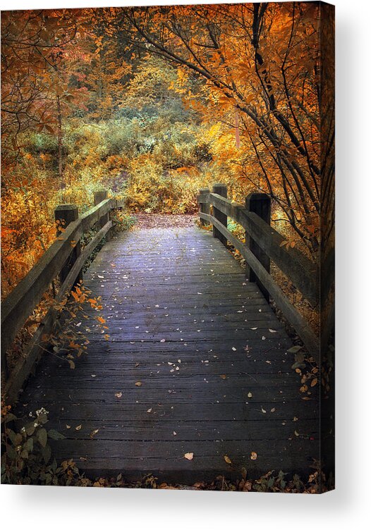 Seasonal Acrylic Print featuring the photograph Footbridge Canopy by Jessica Jenney