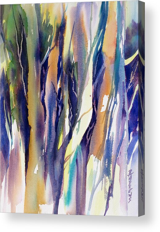 Trees Acrylic Print featuring the painting Forest Glow by Rae Andrews