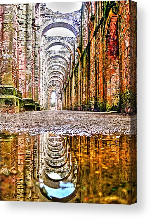 Nature Acrylic Print featuring the photograph Fountains Abbey by Gouzel -