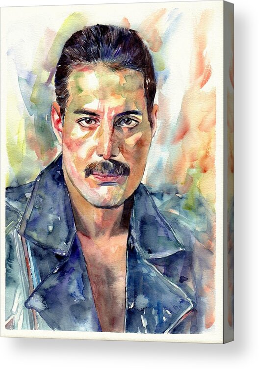 Freddie Mercury Portrait Acrylic Print By Suzann Sines