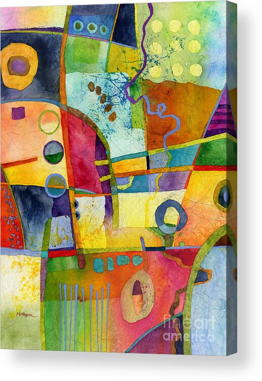 Abstract Acrylic Print featuring the painting Fresh Paint by Hailey E Herrera