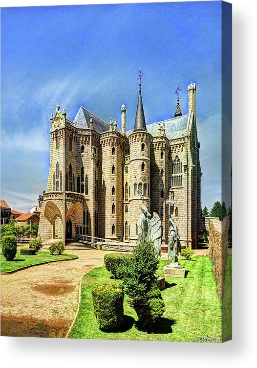 Gaudi Acrylic Print featuring the photograph Gaudi - Episcopal Palace of Astorga - Vintage by Weston Westmoreland