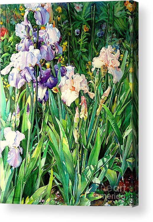 Iris Acrylic Print featuring the painting Iris by Francoise Chauray
