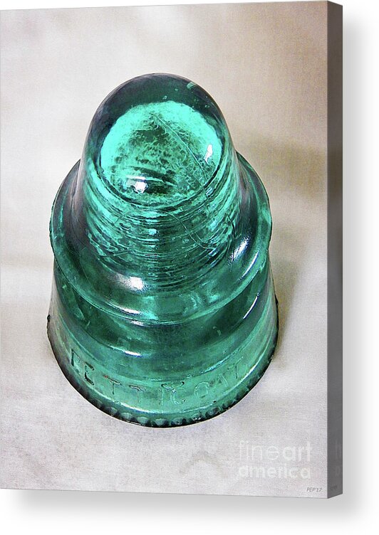 Vintage Acrylic Print featuring the digital art Glass Insulator by Phil Perkins