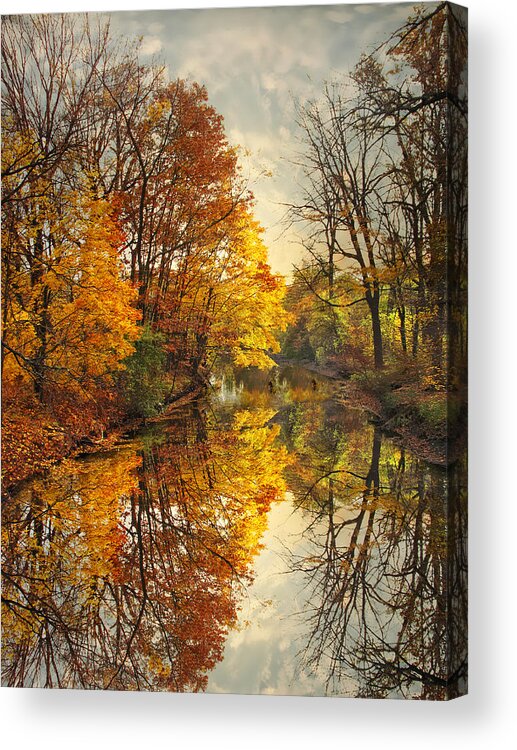 Nature Acrylic Print featuring the photograph Golden Reflections by Jessica Jenney