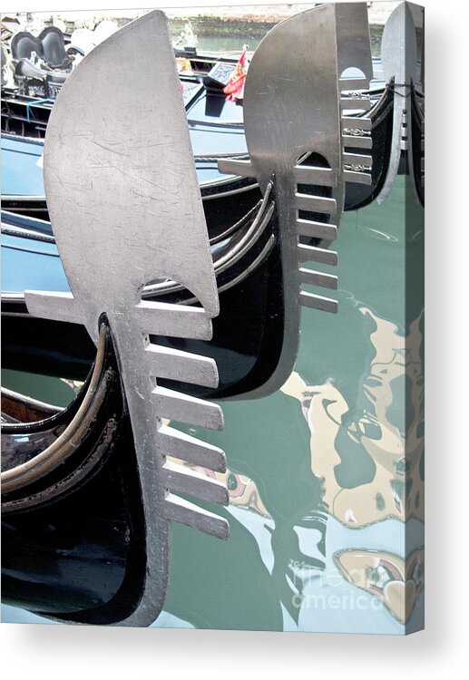 Italy Acrylic Print featuring the photograph Gondola in line by Heiko Koehrer-Wagner