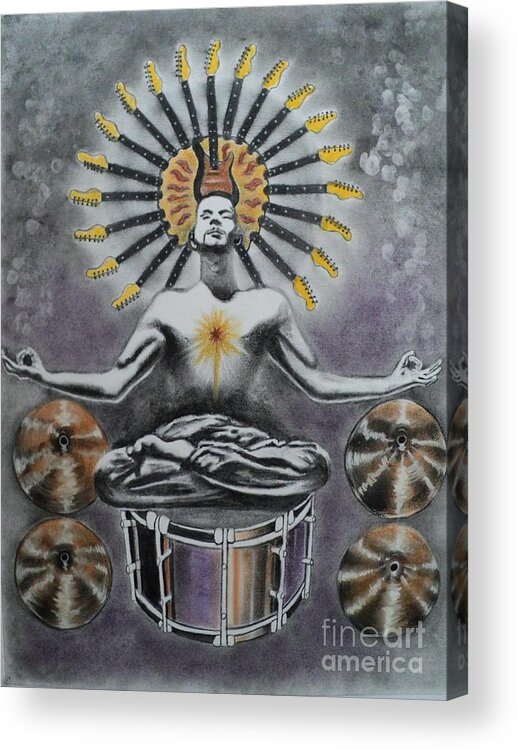 Meditating Acrylic Print featuring the drawing Good Vibrations by Carla Carson
