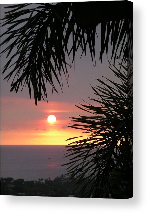 Sunsets Acrylic Print featuring the photograph Goodnight - First in a Series of Four by Karen Nicholson