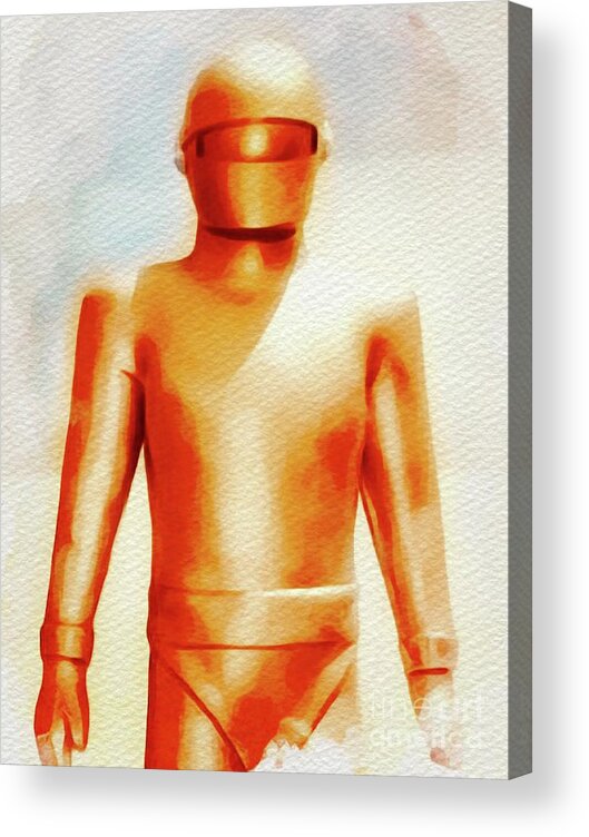 Gort Acrylic Print featuring the painting Gort from The Day The Earth Stood Still by Esoterica Art Agency