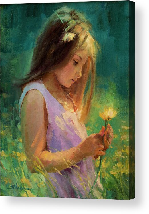 Girl Acrylic Print featuring the painting Hailey by Steve Henderson