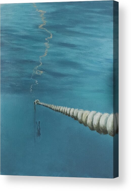 Seascape Acrylic Print featuring the painting Heading Down by Davend Dom