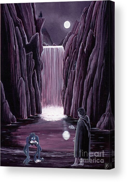 Tolkien Acrylic Print featuring the painting Henneth Annun by Gordon Palmer