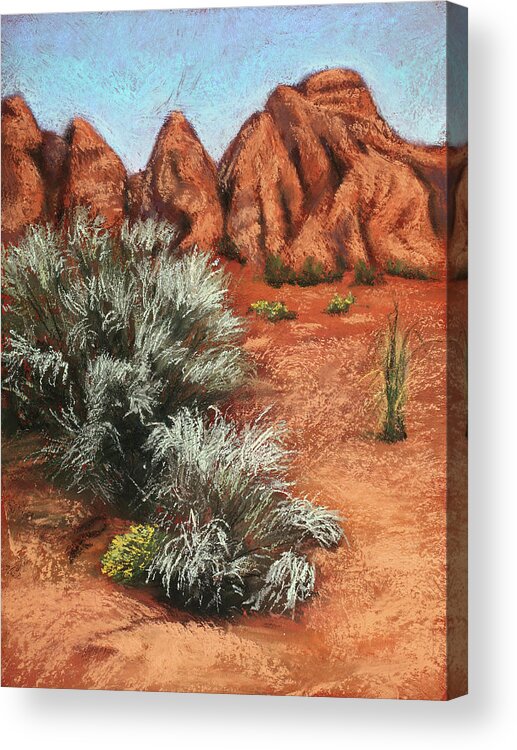 Landscape Acrylic Print featuring the painting High Desert Morning by Sandi Snead