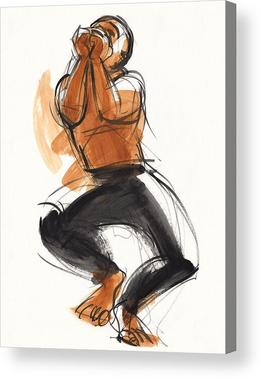 Dance Acrylic Print featuring the painting Hiphop Dancer by Judith Kunzle
