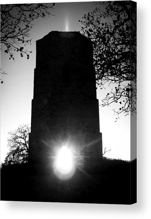 Light Acrylic Print featuring the photograph Historical Water Tower at Sunset by Viviana Nadowski