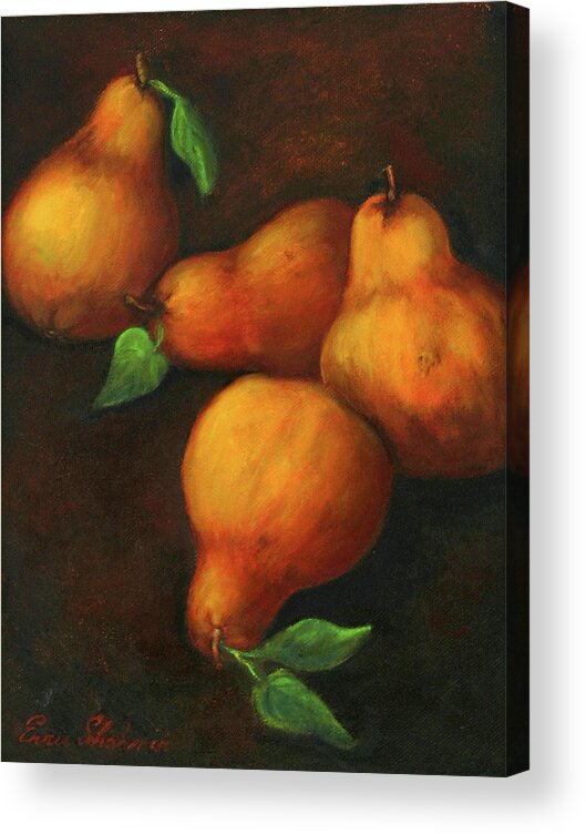 Pear Paintings Acrylic Print featuring the painting Honey Pears by Portraits By NC