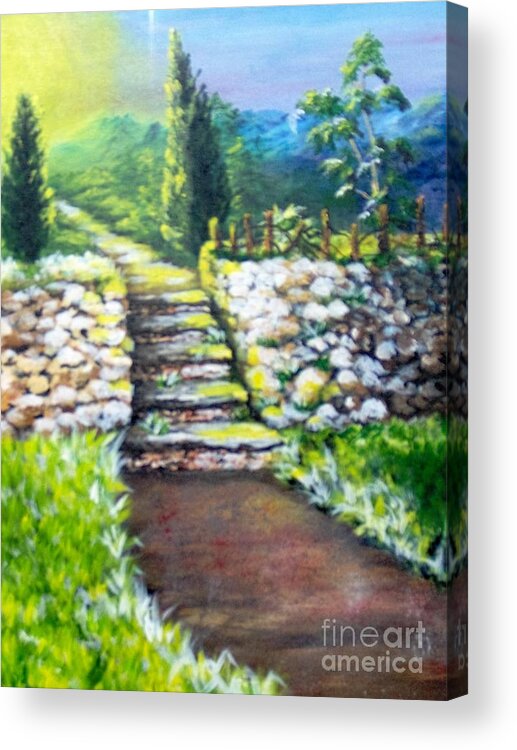 Stairs Acrylic Print featuring the painting Hope by Saundra Johnson