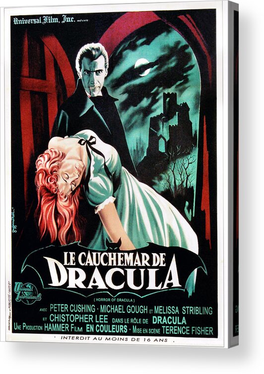 1950s Poster Art Acrylic Print featuring the photograph Horror Of Dracula Aka Le Cauchemar De by Everett