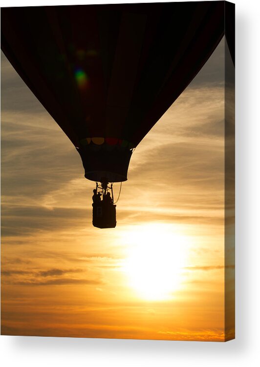 2015 Acrylic Print featuring the photograph Hot Air Balloon Sunset Silhouette by Brian Caldwell