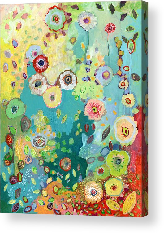 Floral Acrylic Print featuring the painting I Am by Jennifer Lommers