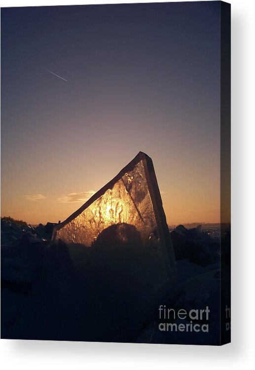 Photography Acrylic Print featuring the photograph Ice Sunset by Deb Stroh-Larson